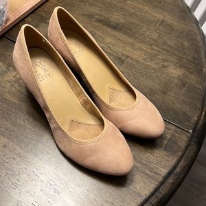 Naturalizer Heels - Blush Pink Suede Heels